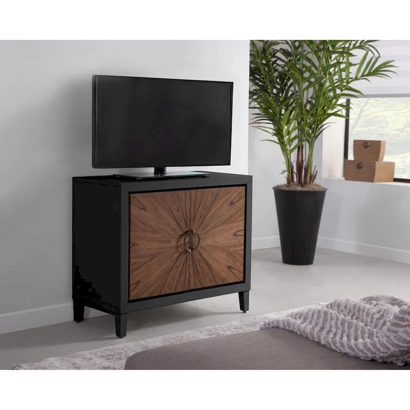 Brown & White / Brown & Black 2-Door Wood Accent Chest