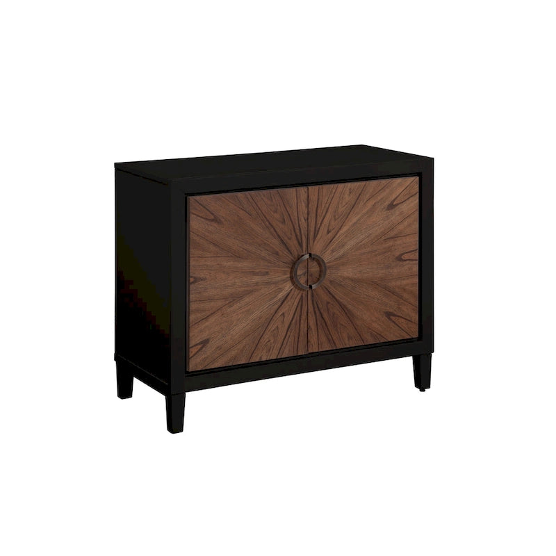 Brown & White / Brown & Black 2-Door Wood Accent Chest