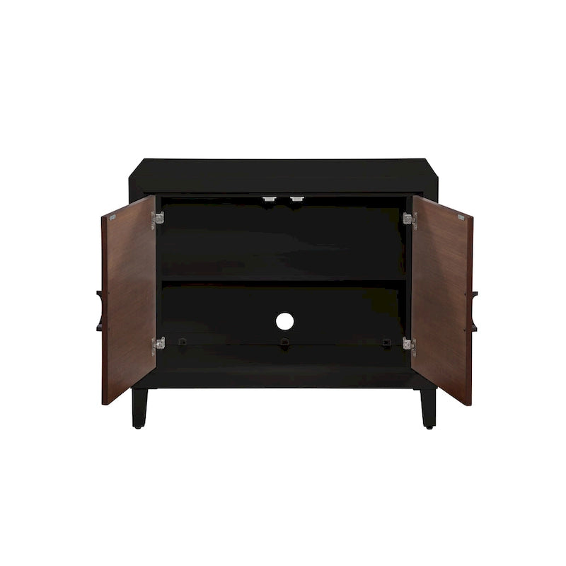 Brown & White / Brown & Black 2-Door Wood Accent Chest
