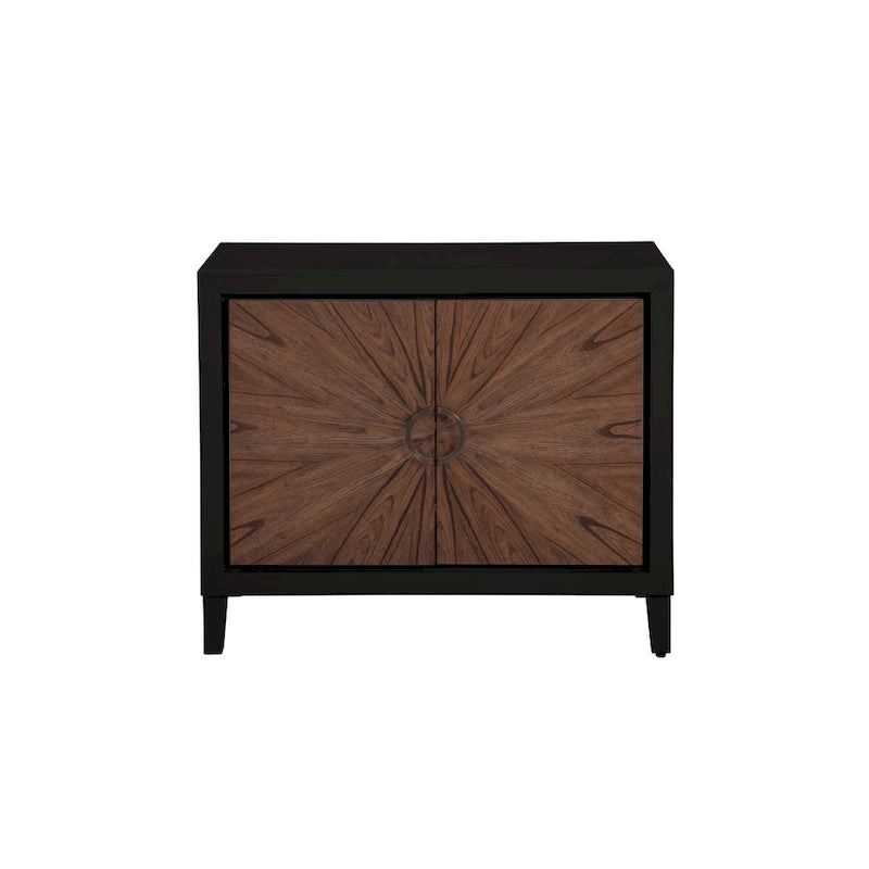 Brown & White / Brown & Black 2-Door Wood Accent Chest