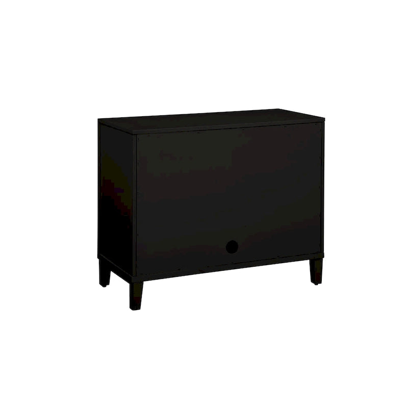 Brown & White / Brown & Black 2-Door Wood Accent Chest