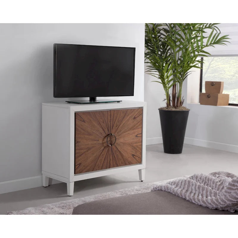 Brown & White / Brown & Black 2-Door Wood Accent Chest
