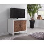Brown & White / Brown & Black 2-Door Wood Accent Chest