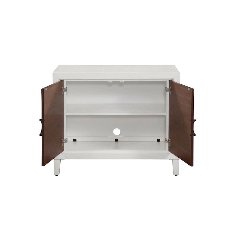 Brown & White / Brown & Black 2-Door Wood Accent Chest