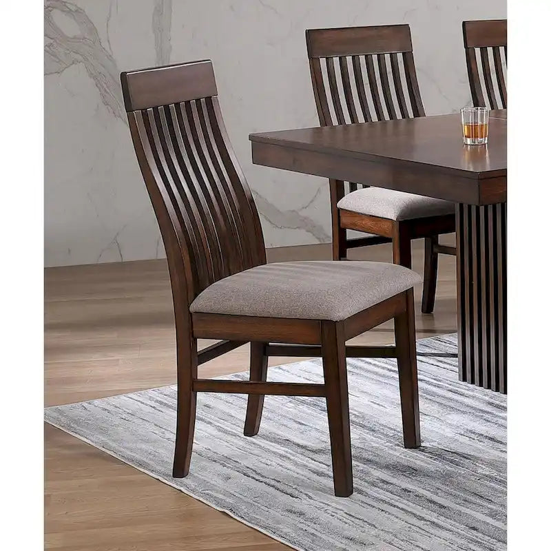 Mango Oak / Brown Slat Back Dining Side Chair, Set of 2