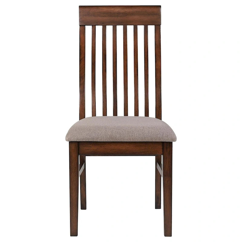 Mango Oak / Brown Slat Back Dining Side Chair, Set of 2