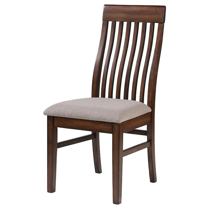 Mango Oak / Brown Slat Back Dining Side Chair, Set of 2