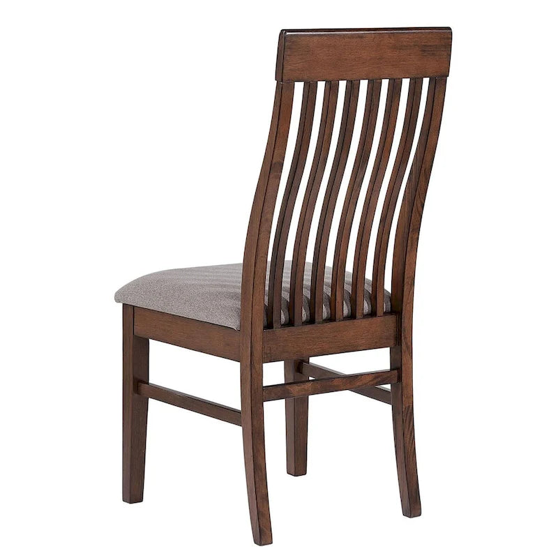 Mango Oak / Brown Slat Back Dining Side Chair, Set of 2