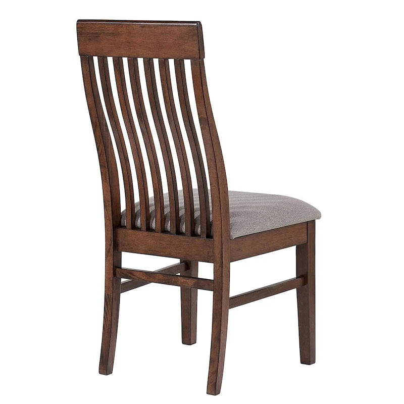Mango Oak / Brown Slat Back Dining Side Chair, Set of 2