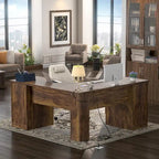 L-Shaped Desk with File Cabinet & Drawers | Grey Oak / Grey Walnut / Red Oak / Black / Rustic Brown / White | 1-Person