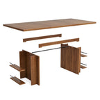 Vintage Brown 63" Executive Desk with Storage Shelves, Seats 4–6