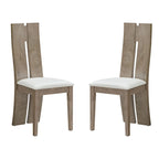 Light Brown PU Leather Armless Dining Chair, Set of 2