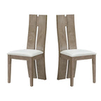 Light Brown PU Leather Armless Dining Chair, Set of 2