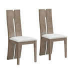 Light Brown PU Leather Armless Dining Chair, Set of 2