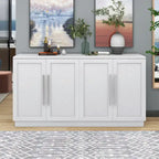 Black / Antique Blue / White 4-Door Sideboard Buffet Cabinet