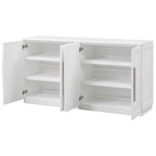 Black / Antique Blue / White 4-Door Sideboard Buffet Cabinet