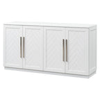 Black / Antique Blue / White 4-Door Sideboard Buffet Cabinet