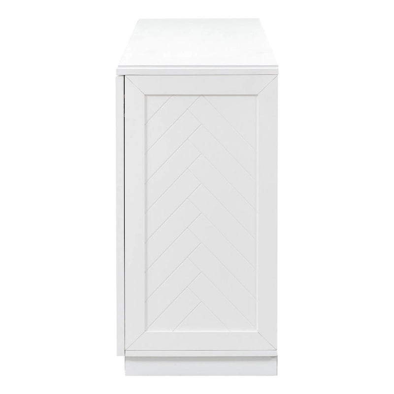 Black / Antique Blue / White 4-Door Sideboard Buffet Cabinet