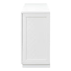 Black / Antique Blue / White 4-Door Sideboard Buffet Cabinet