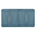Black / Antique Blue / White 4-Door Sideboard Buffet Cabinet