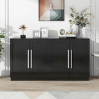 Black / Antique Blue / White 4-Door Sideboard Buffet Cabinet