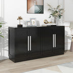 Black / Antique Blue / White 4-Door Sideboard Buffet Cabinet