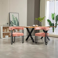 Round Back Upholstered Dining Chair, Multi-Color, Set of 2