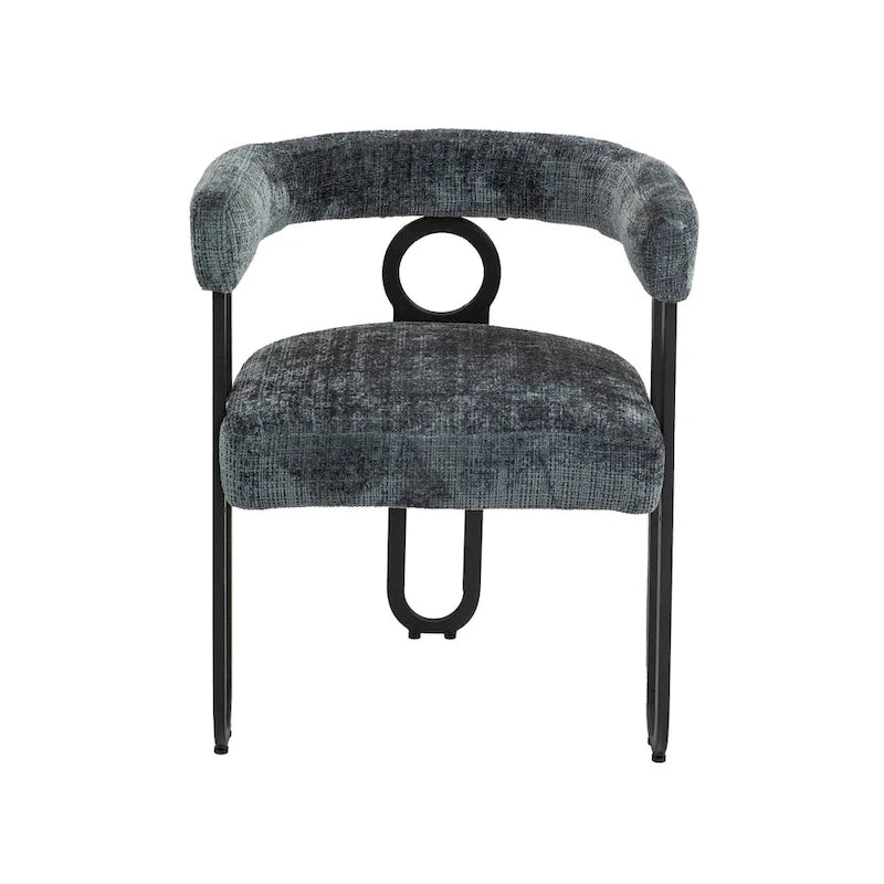 Round Back Upholstered Dining Chair, Multi-Color, Set of 2