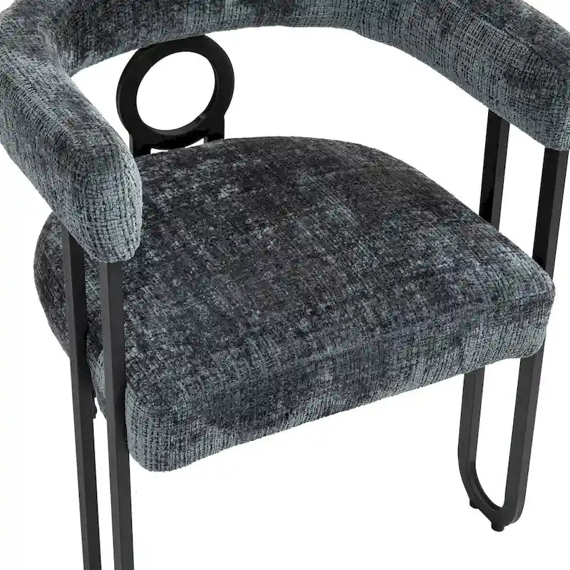 Round Back Upholstered Dining Chair, Multi-Color, Set of 2