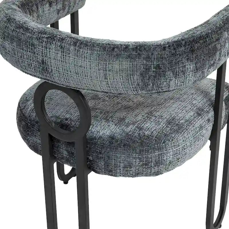 Round Back Upholstered Dining Chair, Multi-Color, Set of 2