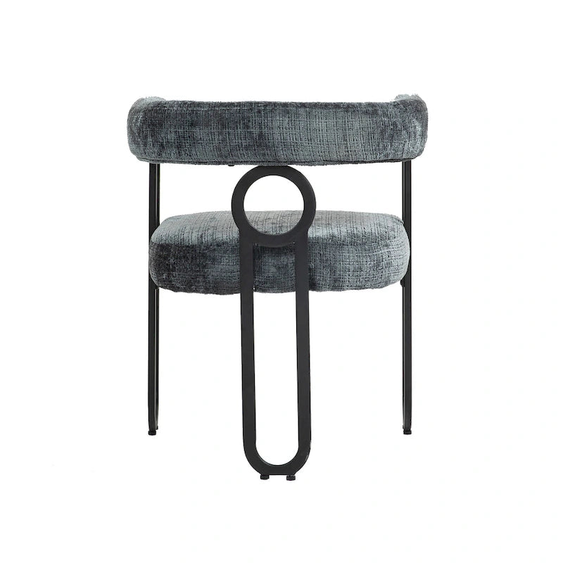 Round Back Upholstered Dining Chair, Multi-Color, Set of 2