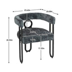 Round Back Upholstered Dining Chair, Multi-Color, Set of 2