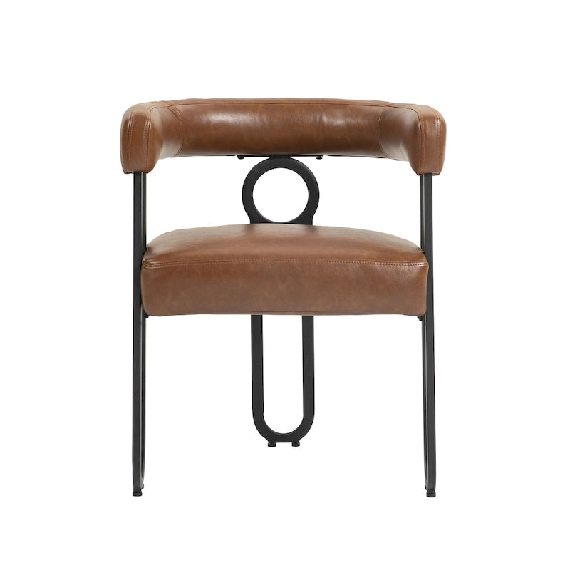 Round Back Upholstered Dining Chair, Multi-Color, Set of 2