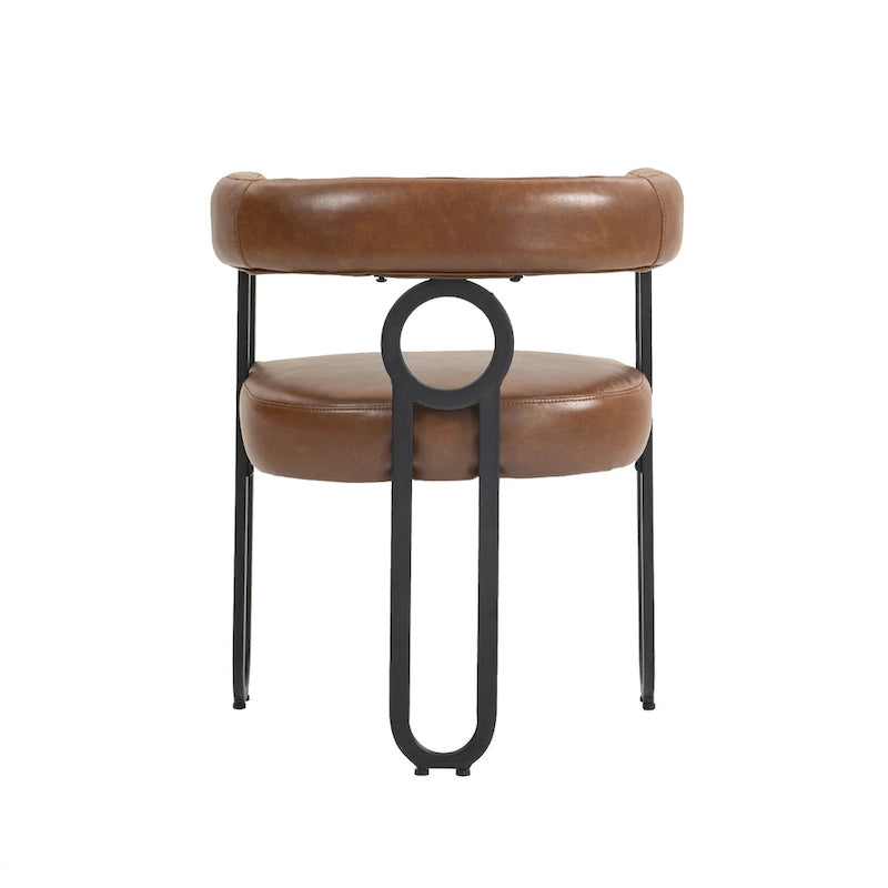 Round Back Upholstered Dining Chair, Multi-Color, Set of 2