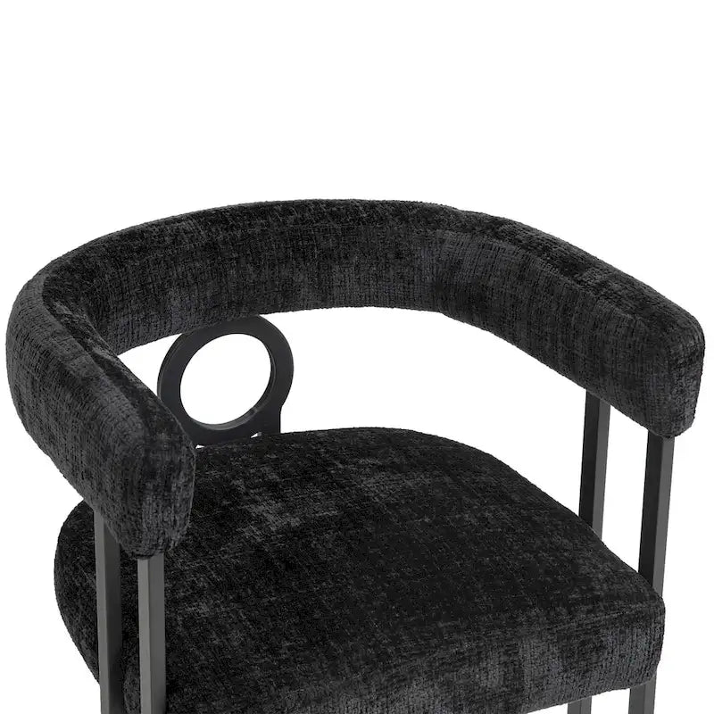 Round Back Upholstered Dining Chair, Multi-Color, Set of 2