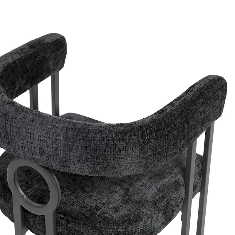 Round Back Upholstered Dining Chair, Multi-Color, Set of 2