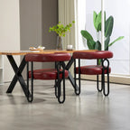 Round Back Upholstered Dining Chair, Multi-Color, Set of 2