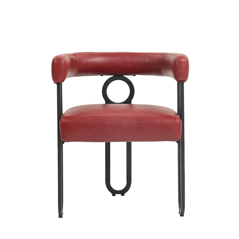 Round Back Upholstered Dining Chair, Multi-Color, Set of 2