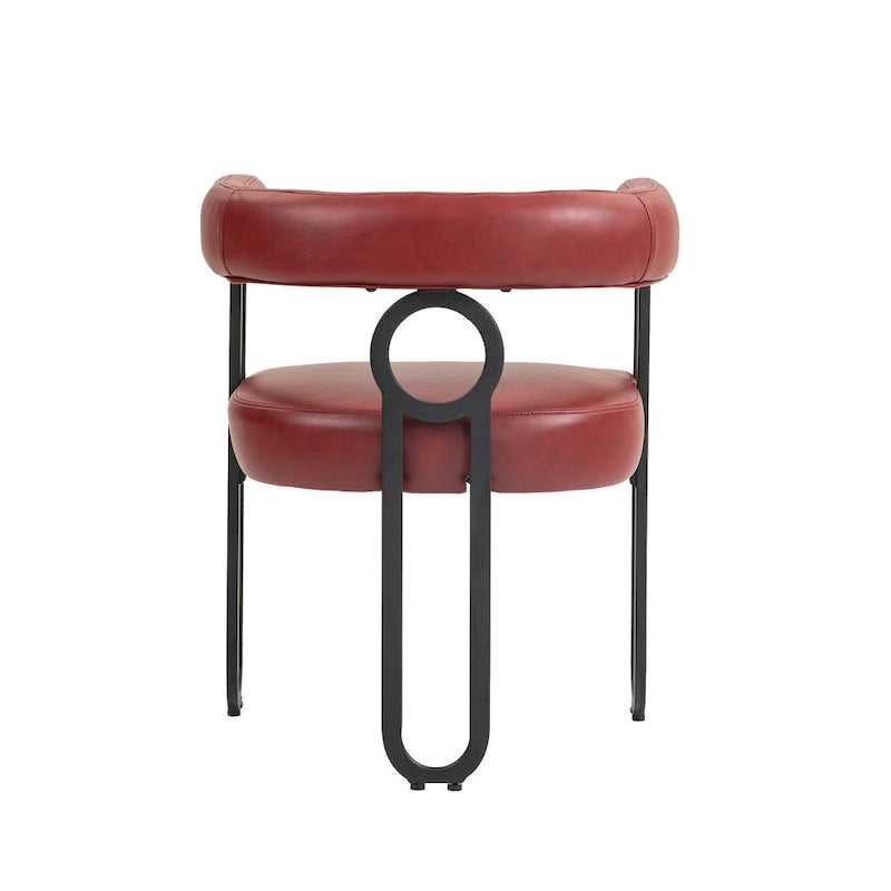 Round Back Upholstered Dining Chair, Multi-Color, Set of 2
