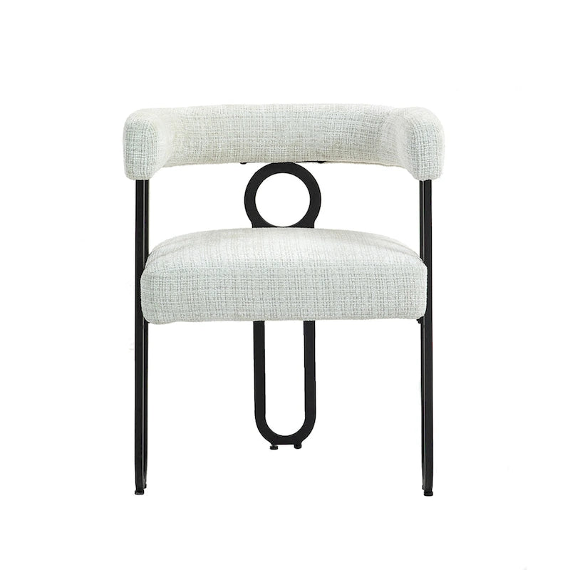 Round Back Upholstered Dining Chair, Multi-Color, Set of 2