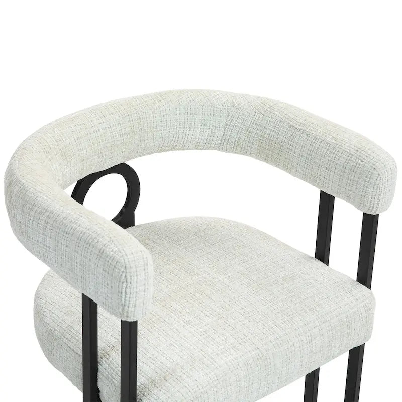 Round Back Upholstered Dining Chair, Multi-Color, Set of 2