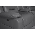 Black / Grey L-Shaped Power Reclining Sectional Sofa, 5-Seat