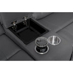 Black / Grey L-Shaped Power Reclining Sectional Sofa, 5-Seat