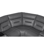 Black / Grey L-Shaped Power Reclining Sectional Sofa, 5-Seat
