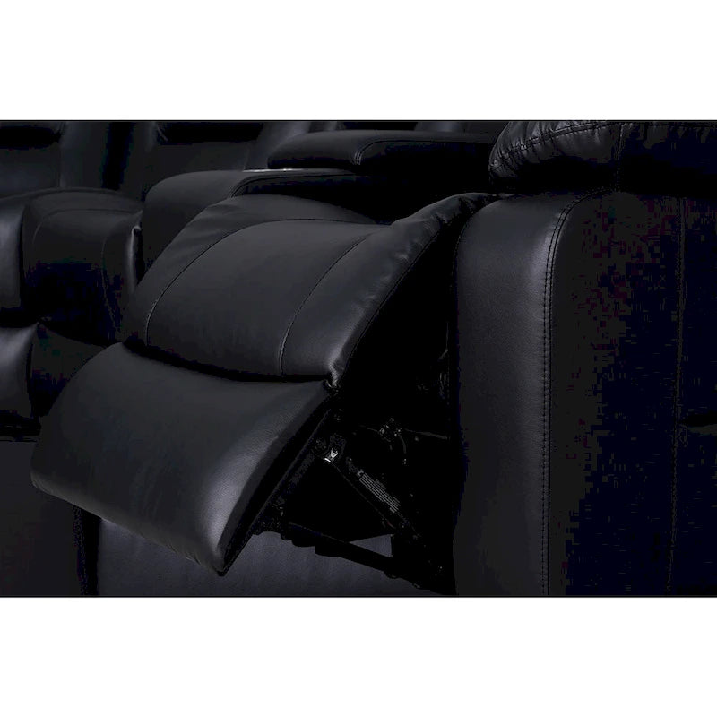 Black / Grey L-Shaped Power Reclining Sectional Sofa, 5-Seat