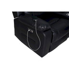 Black / Grey L-Shaped Power Reclining Sectional Sofa, 5-Seat